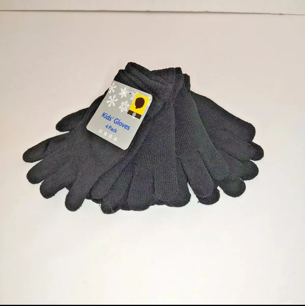 Old East Main Co Kids' Gloves 4 Pack Assorted Colors Winter Knit Warm Snow Gift